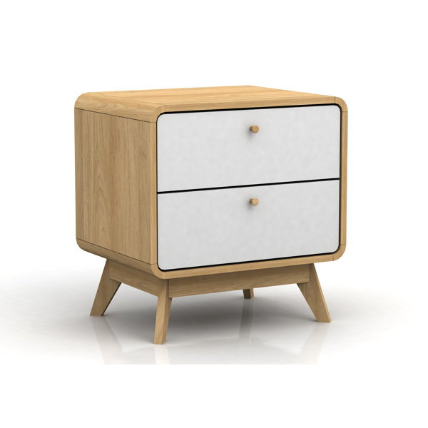 Hykkon Justine 2 Drawer Bedside Table & Reviews | Wayfair.co.uk